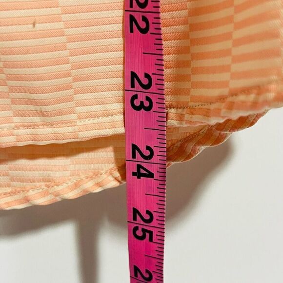 J. McLaughlin Orange White 3/4 length Button Collared Shirt - Picture 8 of 10